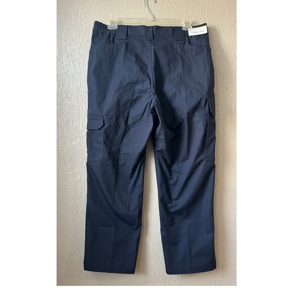 Twinhill Men Blue Cargo Work Pants RipStop Outdoor Navy Blue Cotton 38/S New - Picture 2 of 12